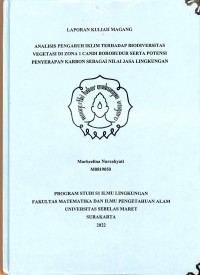 Image of Analisis Pengaruh Iklim terhadap Biodiversitas Vegetasi di Zona 1 Candi Borobudur serta Potensi Penyerapan Karbon sebagai Nilai Jasa Lingkungan