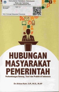 Image of Hubungan masyarakat pemerintah : perkembangan konsep, teori dan praktik di Indonesia