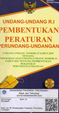 Image of Undang-undang RI pembentukan perundang-undangan