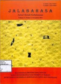 Image of Jalabahasa Vol.17 No.2 November 2021 : Jurnal Ilmiah Kebahasaan
