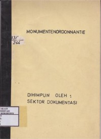 Image of Monumentenordonnantie