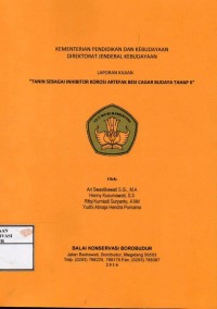 Image of Tanin sebagai inhibitor korosi artefak besi cagar budaya tahap II
