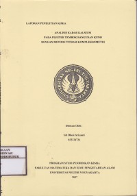 Image of Analisis Kadar Kalsium pada Plester Tembok Bangunan Kuno dengan Metode Titrasi Kompleksometri