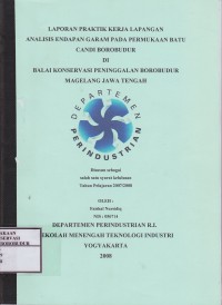 Image of Analisis Endapan Garam pada Permukaan Batu Candi Borobudur di Balai Konservasi Peninggalan Borobudur Magelang Jawa Tengah