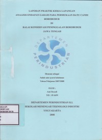 Image of Analisis Endapan Garam pada Permukaan Batu Candi Borobudur di Balai Konservasi Peninggalan Borobudur Jawa Tengah