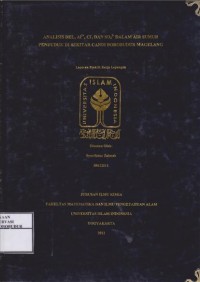 Image of Analisis DHL, Al3+, Cl-, dan So4 Dalam Air Sumur Penduduk Di Sekitar Candi Borobudur Magelang