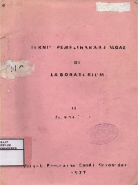 Image of Teknik Pemeliharaan Algae Di Laboratorium