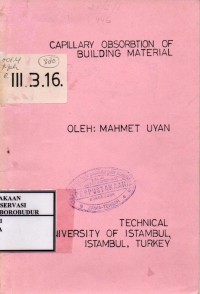 Image of Capillary Obsorbtion Of Building Material