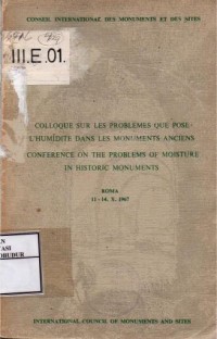 Image of Colloque Sur Les Problemes Que Posel'Humidite Dans Les Monuments Anciens Conference on The Problems of Moisture in Historic Monuments