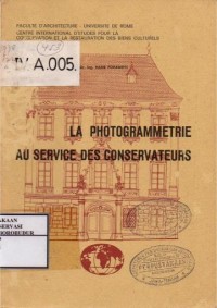 Image of La Photogrammetrie Au Service Des Conservateurs