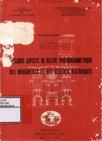 Image of Quelques Aspects Du Releve Photogrammetrique Des Monuments Et Des Centres Historiques