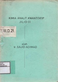 Image of Kimia analit kwantitatip jilid II