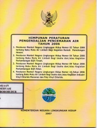 Image of Himpunan Peraturan Pengendalian Pencemaran Air Tahun 2006