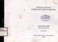 Image of Perencanaan Pembangunan Nasional : Bahan Diklat ADUM