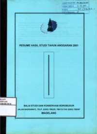 Image of Resume hasil studi tahun anggaran 2001