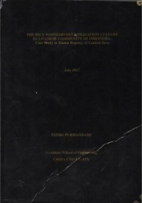 Image of The rice postharvest utilizatio culture in Javanese community of Indonesia : Case study in Klaten Regency of Central java