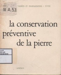 Image of La Conservation Preventive De La Pierre