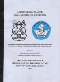 Image of Isolasi dan karakterisasi mikroorganisme deteriogen pada batuan relief Candi Borobudur serta bioassay minyak esensial sebagai bahan baku biokonservan