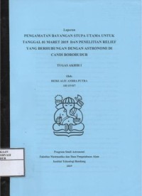 Image of Pengamatan bayangan stupa utama untuk tanggal 01 Maret 2019 dan penelitian relief yang berhubungan dengan astronomi di Candi Borobudur