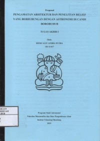 Image of Proposal pengamatan arsitektur dan penelitian relief yang berhubungan dengan astronomi di Candi Borobudur