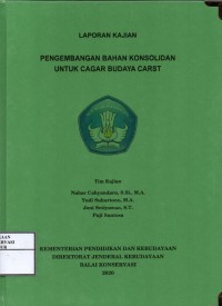 Image of Pengembangan bahan konsolidan untuk cagar budaya carst