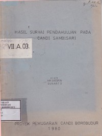 Image of Hasil Survai Pendahuluan pada Candi Sambisari