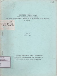 Image of Metode Konservasi Pura Mengening Tampak Siring dan Kori Agung/Candi Bentar Pura Penataran Agung Besakih di Bali