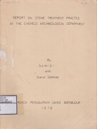 Image of Report on Stone Treatment Practice at The Chemico Archaeological Department