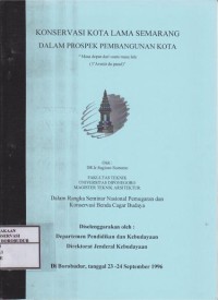 Image of Konservasi Kota Lama Semarang Dalam Prospek Pembangunan Kota 