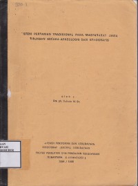 Image of Sistem Pertanian Tradisional Pada Masyarakat Jawa Tinjauan Secara Arkeologis dan Etnografis