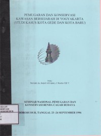 Image of Pemugaran dan Konservasi Kawasan Bersejarah di Yogyakarta (Studi Kasus Kota Gede dan Kota Baru)
