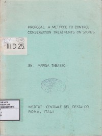 Image of Proposal a Methode To Control Conservation Treatments on Stones