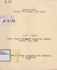 Image of Kertas Kerja Proyek Pemugaran Candi Sewu
