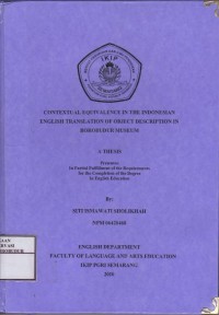 Image of Contextual Equivalence The Indonesian English Translation of Object Description in Borobudur Museum