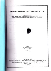 Image of Masalah Air Tanah pada Candi Borobudur