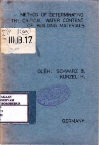 Image of Method of Determinating The Critical Water Content of Building Materials