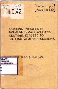 Image of Seasional Variation of Moisture In Wall and Roof Sections Exposed To Natural Weather Conditions
