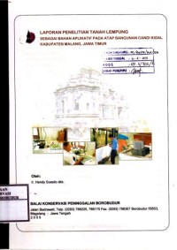 Image of Laporan Penelitian Tanah Lempung Sebagai Bahan Aplikatif Pada Atap Bangunan Candi Kidal Kabupaten Malang Jawa Timur