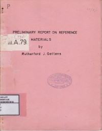 Image of Preliminary Report On Reference Materials
