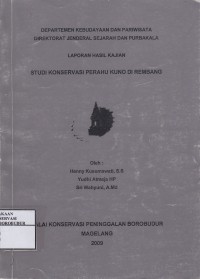 Image of Studi Konservasi Perahu Kuno Di Rembang