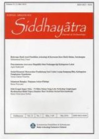 Image of Siddhayatra Vol.21 (1) Mei 2016 : Beberapa hasil awal penelitian arkeologi di kawasan kas bukit bulan Sarolangun, Penyelamatan arca-arca megalitik situs padangperigi kabupaten lahat, Sosial-ekonomi masyarakat pendukung seni cadas leang sumpang bita kabupaten pangkajene kepulauan, Islamisasi bangka tinjauan arkeo-filologi, efek erupsi super toba~73 ribu tahun yang lalu terhadap lingkungan berdasarkan bukti tepra (sumber dari terbitan jurnal internasional)