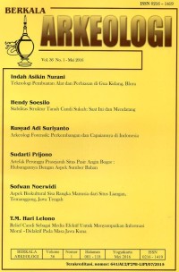 Image of Berkala Arkeologi Vol.36 No.1 Mei 2016 : Teknologi pembuatan alat dan perhiasan di gua kidang blora, Stabillitas struktur tanah candi sukuh saat ini dan mendatang, Arkeologi forensik perkembangan dan capaiannya di Indonesia, Artefak perunggu prasejarah situs pasir angin bogor hubungannya dengan aspek sumber bahan,  Aspek biokultural sisa rangka manusia dari situs liangan temanggung jawa tengah, Relief candi sebagai media efektif untuk menyampaikan informasi moral-didaktif pada masa jawa kuna