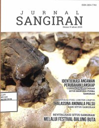 Image of Jurnal Sangiran Nomor 9 tahun 2020 : Menggali informasi dari koleksi molar bovidae dan cervidae dari Sangiran untuk memahami habitat homo erectus, Identifikasi fosil lobster lumpur thalassina anomala palsu dari situs sangiran, Determinasi potensi geoarkeologi daerah banjarejo dan sekitarnya, Implikasi temuan tulang binatang yang memiliki jejak pemangkasan oleh manusia purba di situs bumiayu, Pengaruh modal sosial dan partisipasi masyarakat terhadap program pemberdayaan di kawasan situs sangiran, Kelompok tari purba : aktivitas dan peran dalam upaya pelestarian situs sangiran melalui kesenian, Perubahan paradigma manusia terhadap alat sebagai inspirasi pengelolaan sampah di situs sangiran
